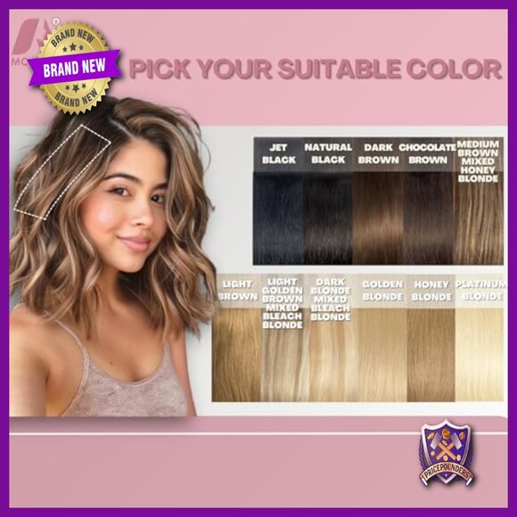 8 Inch Human Hair Clip-In Extensions for Volume, Fine Hair